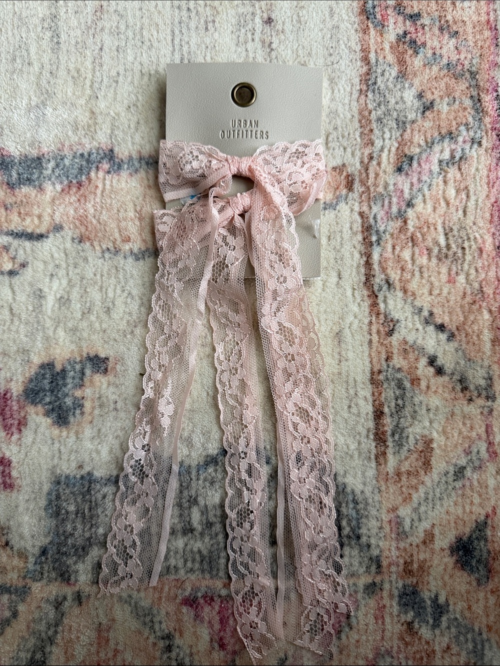 Urban Outfitters Blush Lace Bow Hair Ribbon